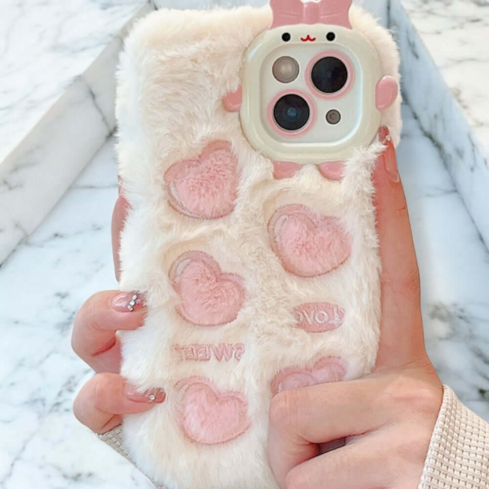 Romaine - Fluffy Heart Telefon Etui