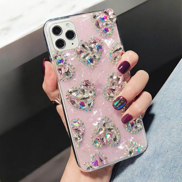 Cassandra - Shimmering Hearts Crystal Phone Case