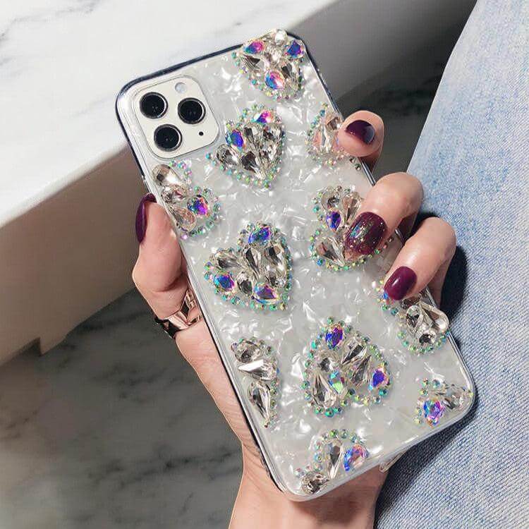 Cassandra - Shimmering Hearts Crystal Phone Case