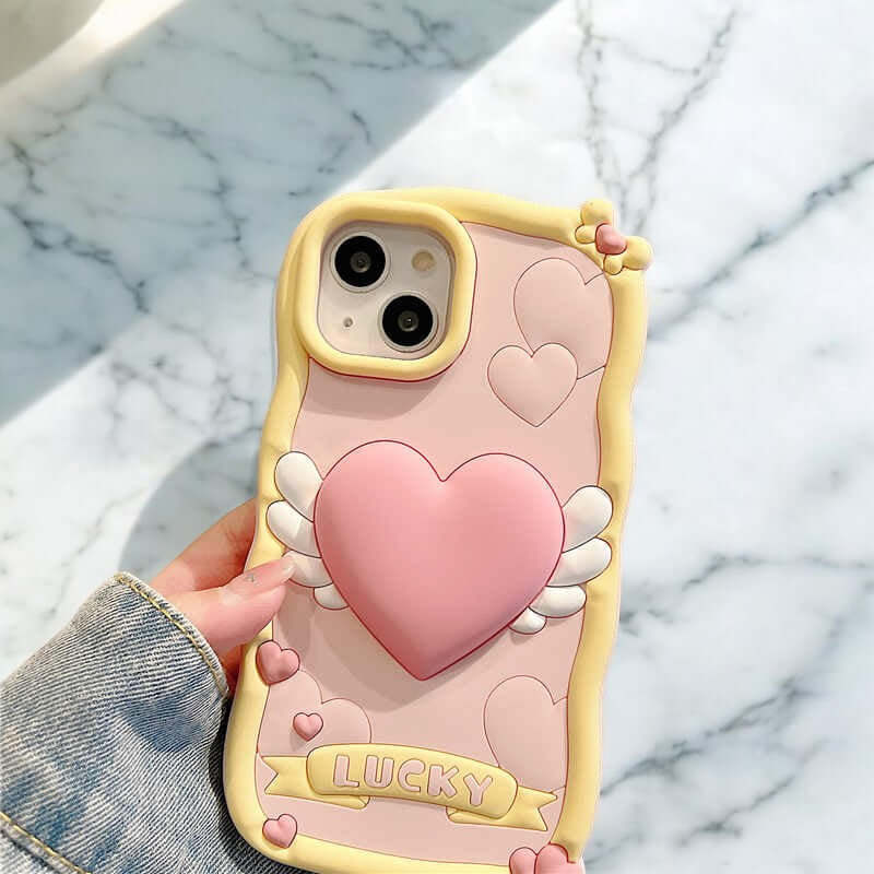 Darcey - Funda para Teléfono con Encanto de Corazón de Cupido