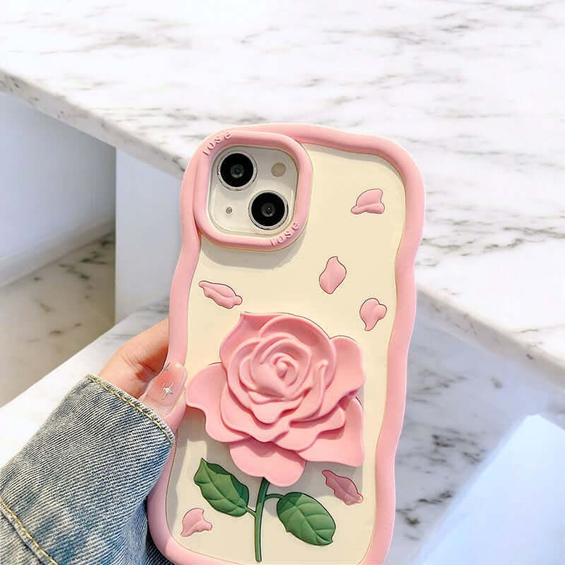 Sarah - Elegante Funda de Teléfono Rosa en Floración