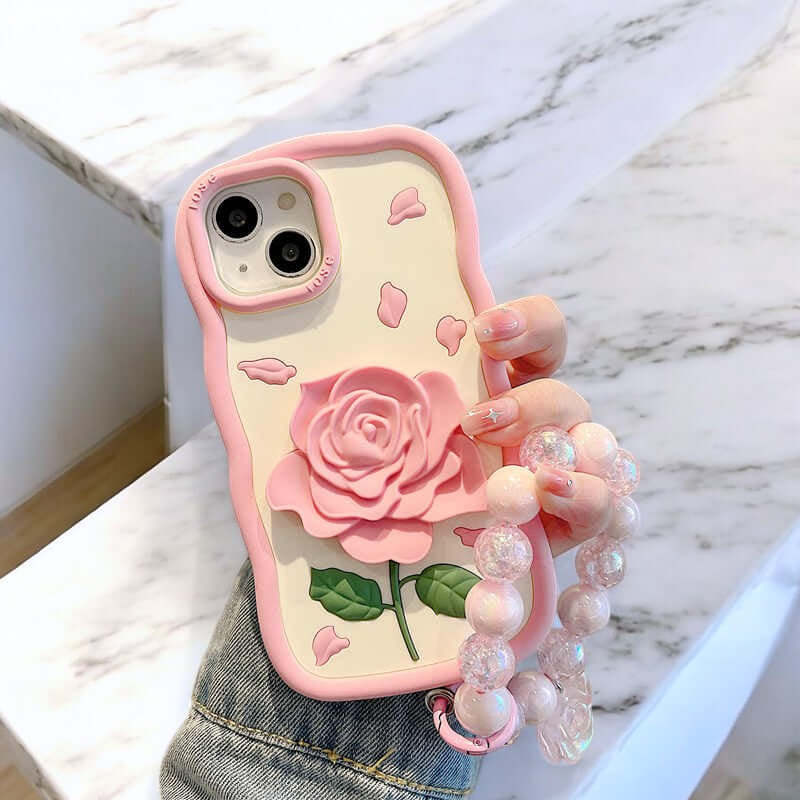 Sarah - Blomstrende Rose Elegant Telefon Etui