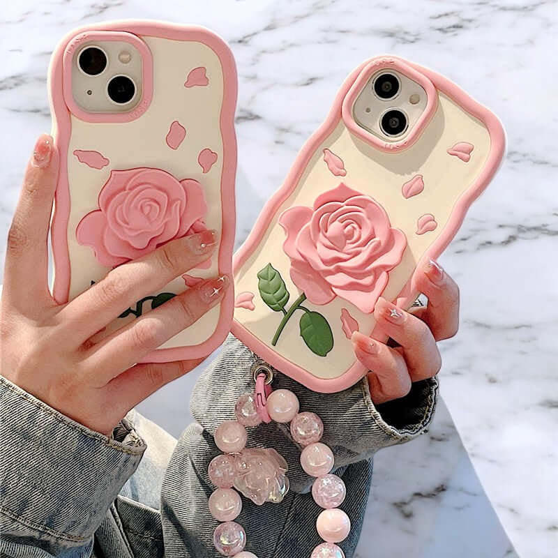 Sarah - Elegante Funda de Teléfono Rosa en Floración