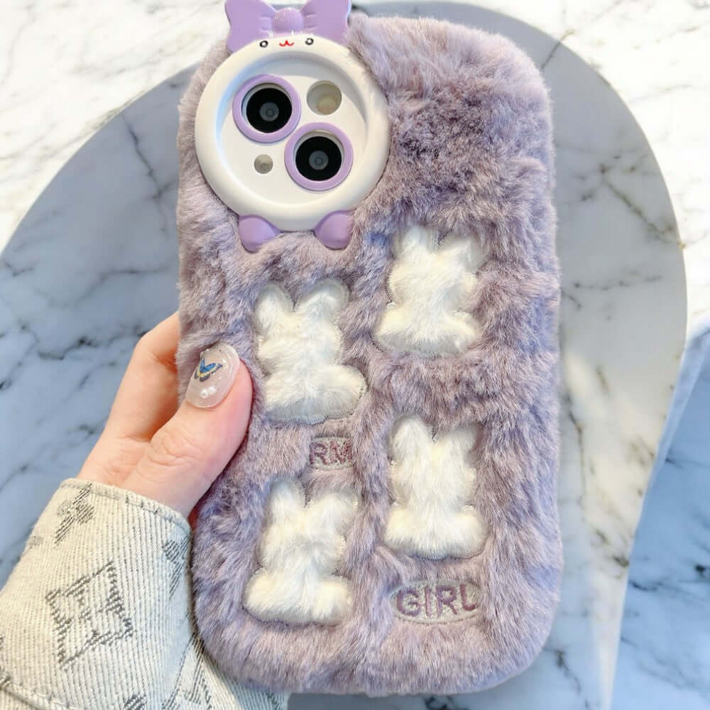 Justy - Fluffy Bunny Telefon Etui